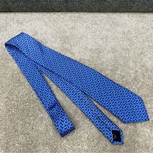 Tommy Hilfiger Silk Necktie Tie Blue Horse Shoe Pattern  Men's 3" x 61"